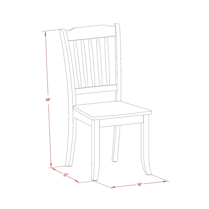 Set mobili da sala da pranzo East West Furniture - un tavolo da pranzo rotondo e sedie con seduta in legno, Butter Milk e Ciliegio (opzioni di pezzi)