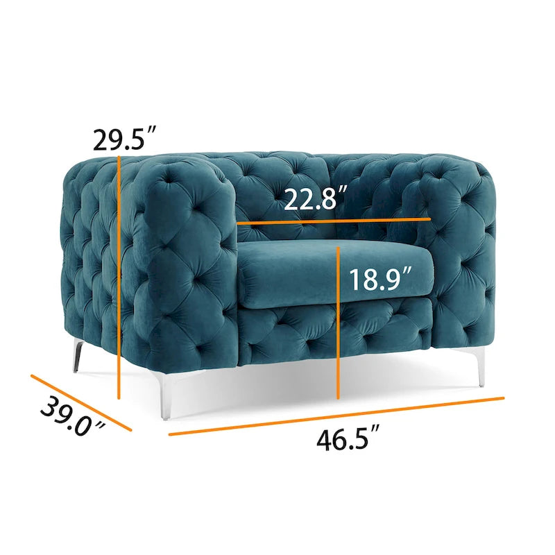 Poltrona Chesterfield Corvus Aosta in velluto trapuntato