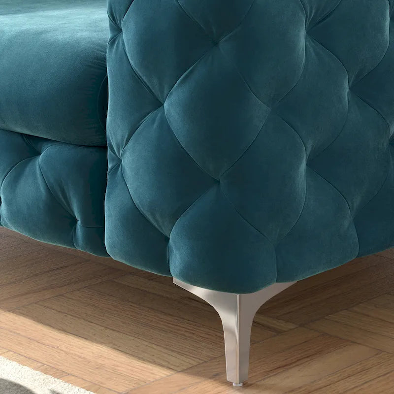 Poltrona Chesterfield Corvus Aosta in velluto trapuntato