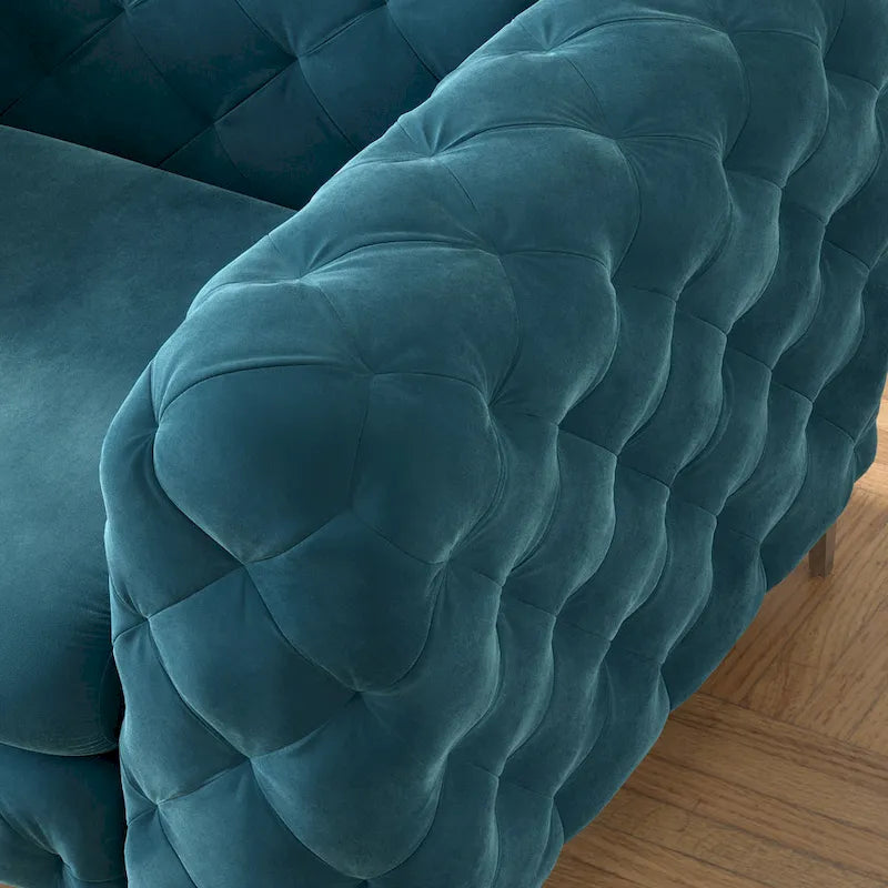 Poltrona Chesterfield Corvus Aosta in velluto trapuntato