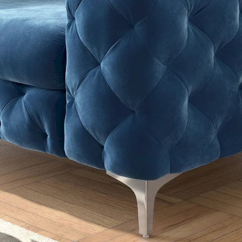 Poltrona Chesterfield Corvus Aosta in velluto trapuntato