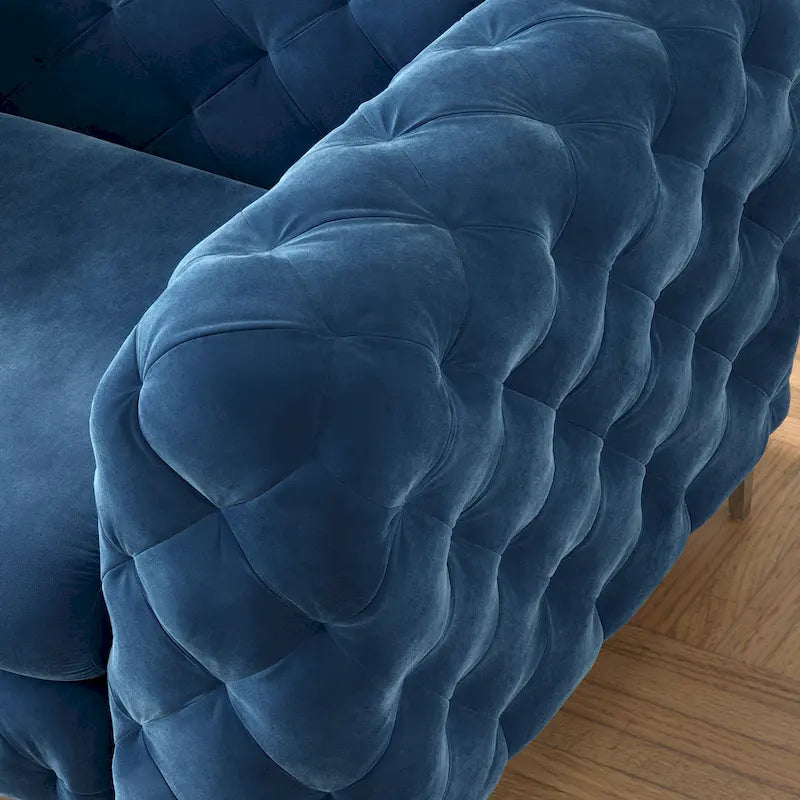 Poltrona Chesterfield Corvus Aosta in velluto trapuntato