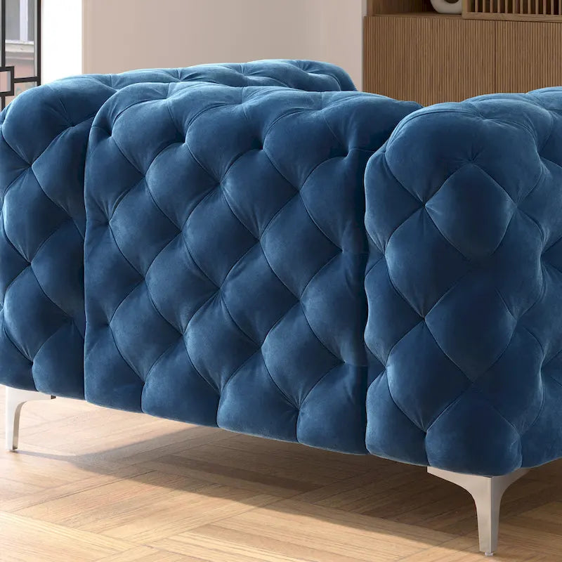 Poltrona Chesterfield Corvus Aosta in velluto trapuntato