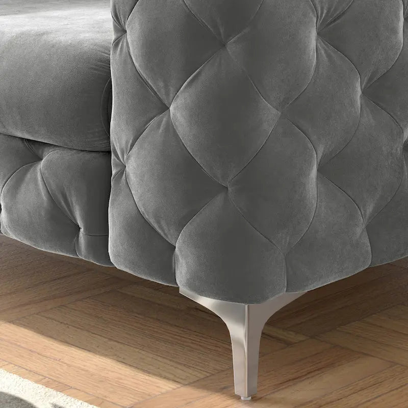 Poltrona Chesterfield Corvus Aosta in velluto trapuntato