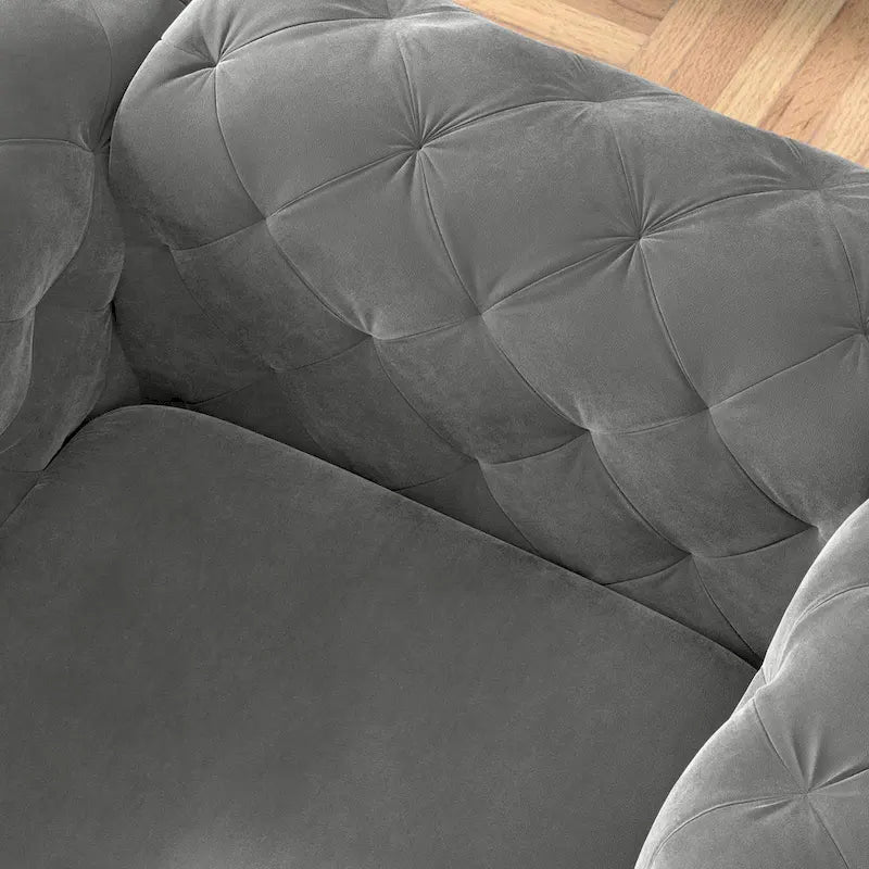 Poltrona Chesterfield Corvus Aosta in velluto trapuntato