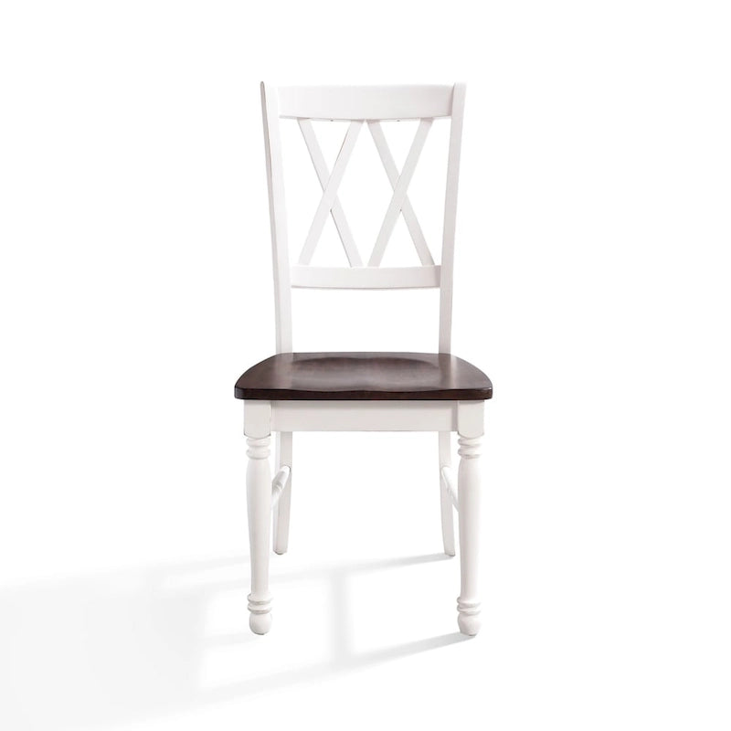 Sedia da pranzo Crosley Shelby in legno ciliegio/bianco anticato (set da 2) - 17.75 L x 23.5 P x 39 A
