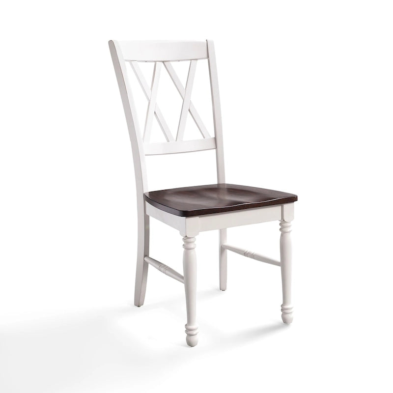 Sedia da pranzo Crosley Shelby in legno ciliegio/bianco anticato (set da 2) - 17.75 L x 23.5 P x 39 A