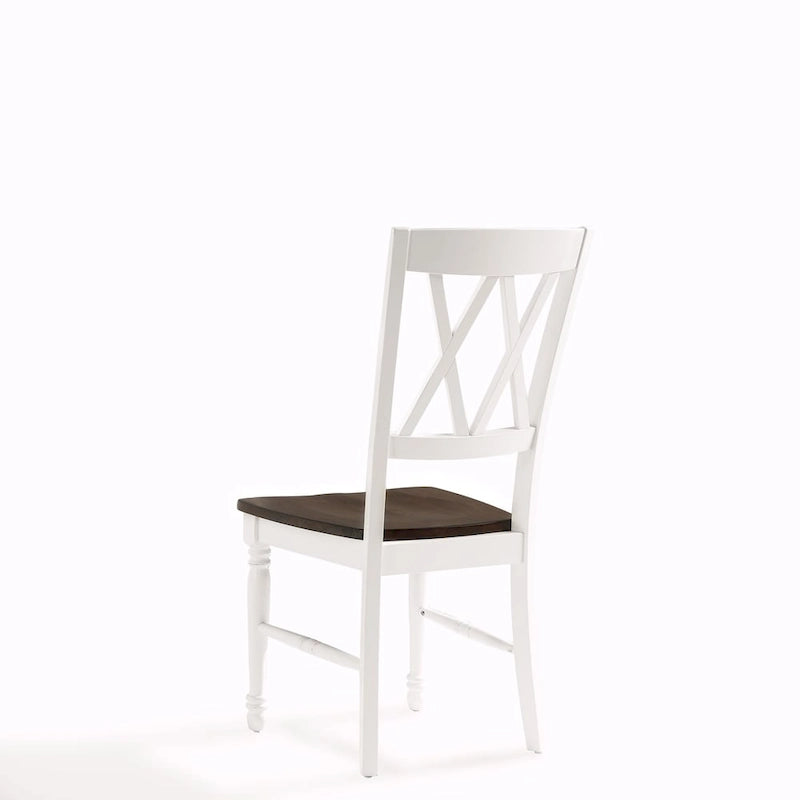 Sedia da pranzo Crosley Shelby in legno ciliegio/bianco anticato (set da 2) - 17.75 L x 23.5 P x 39 A