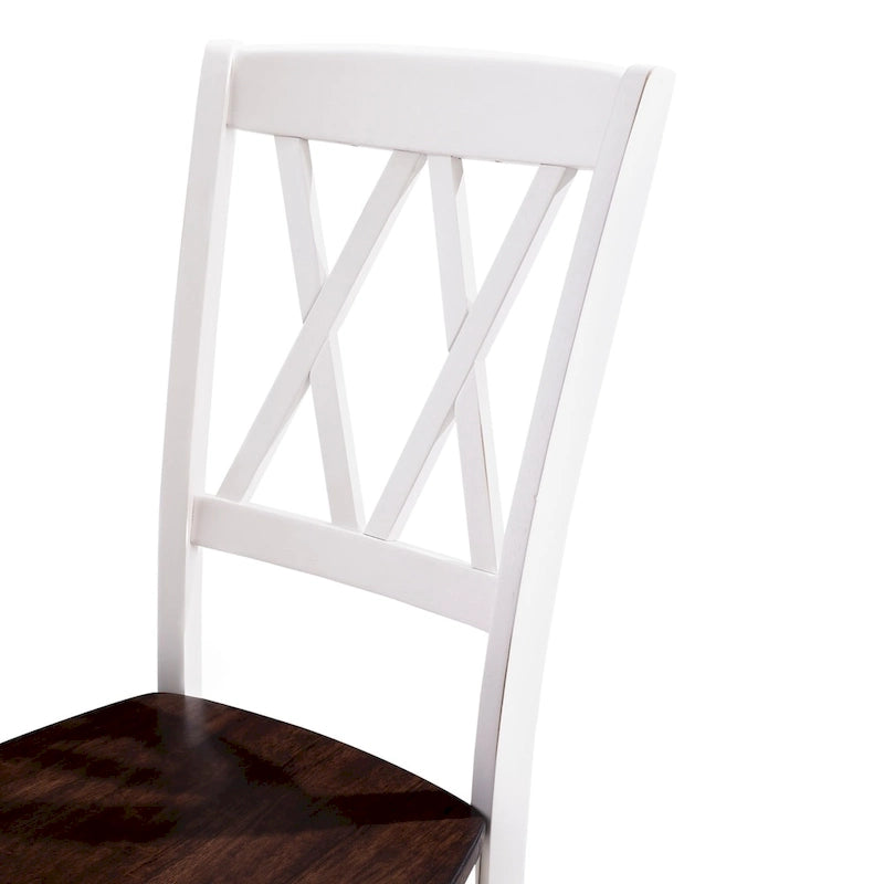 Sedia da pranzo Crosley Shelby in legno ciliegio/bianco anticato (set da 2) - 17.75 L x 23.5 P x 39 A