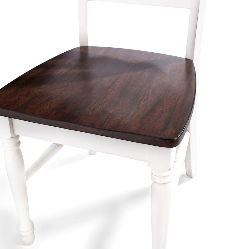 Sedia da pranzo Crosley Shelby in legno ciliegio/bianco anticato (set da 2) - 17.75 L x 23.5 P x 39 A