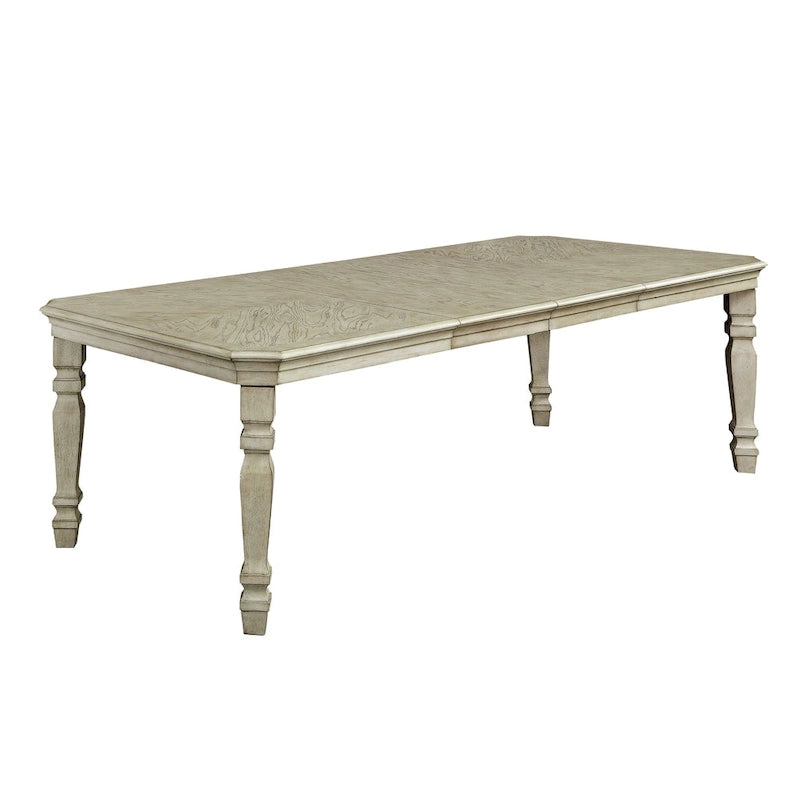 Set da 9 Pezzi da Pranzo Tani Tradizionale in Legno Bianco di Furniture of America