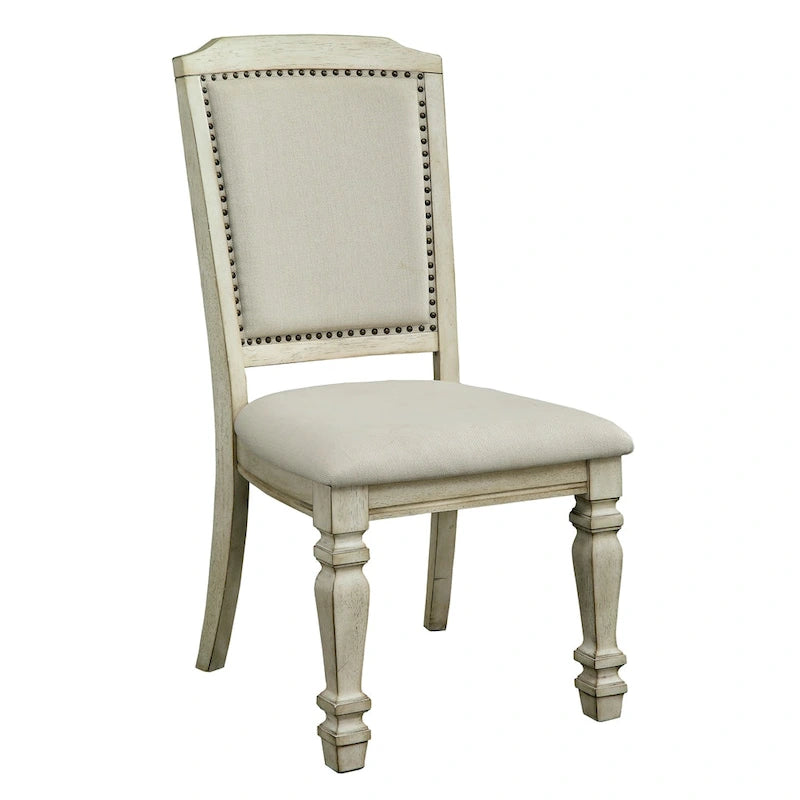Set da 9 Pezzi da Pranzo Tani Tradizionale in Legno Bianco di Furniture of America