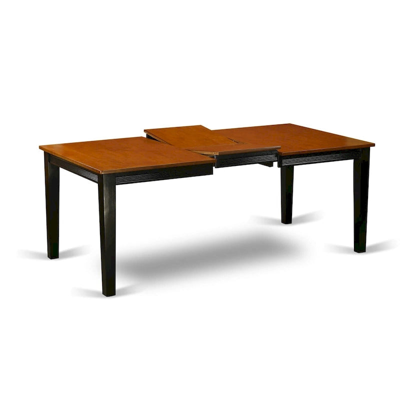 East West Furniture Set da pranzo - un tavolo da pranzo rettangolare e sedie da cucina, nero e ciliegia (opzione pezzi)