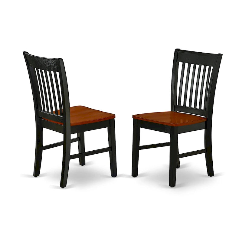 East West Furniture Set da pranzo - un tavolo da pranzo rettangolare e sedie da cucina, nero e ciliegia (opzione pezzi)