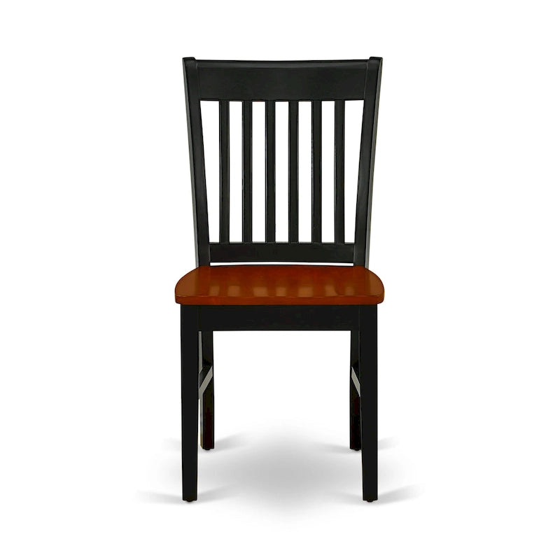 East West Furniture Set da pranzo - un tavolo da pranzo rettangolare e sedie da cucina, nero e ciliegia (opzione pezzi)