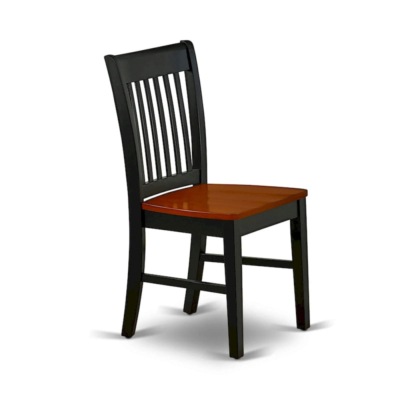 East West Furniture Set da pranzo - un tavolo da pranzo rettangolare e sedie da cucina, nero e ciliegia (opzione pezzi)