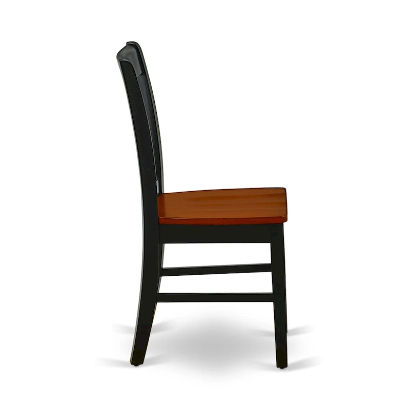 East West Furniture Set da pranzo - un tavolo da pranzo rettangolare e sedie da cucina, nero e ciliegia (opzione pezzi)