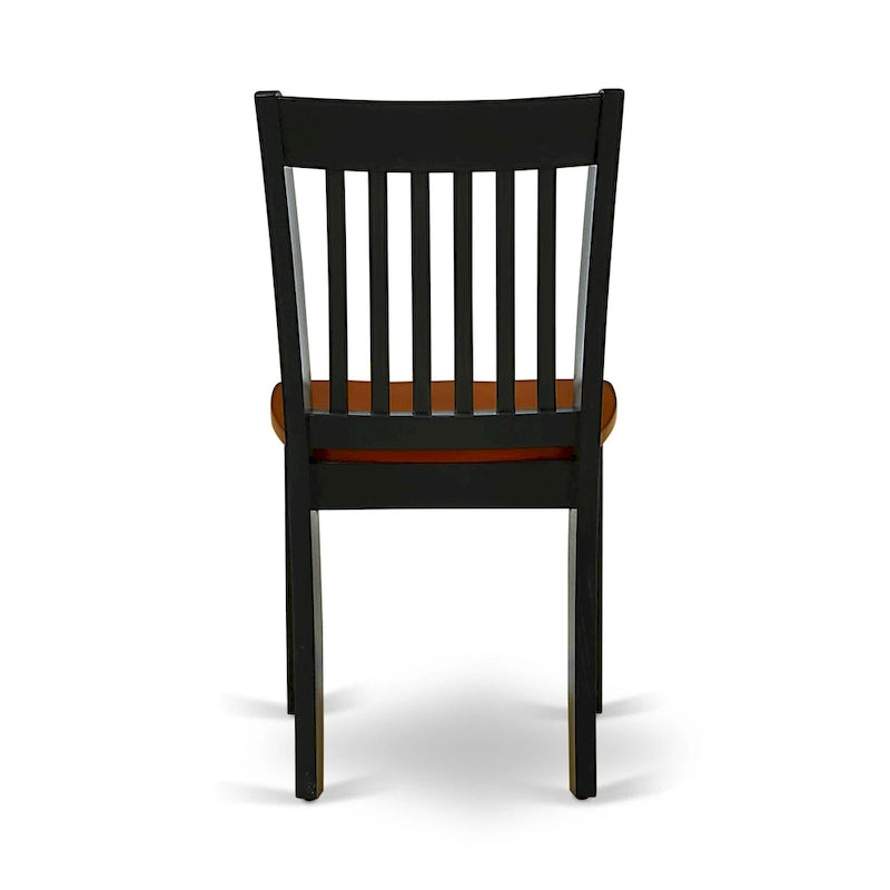 East West Furniture Set da pranzo - un tavolo da pranzo rettangolare e sedie da cucina, nero e ciliegia (opzione pezzi)