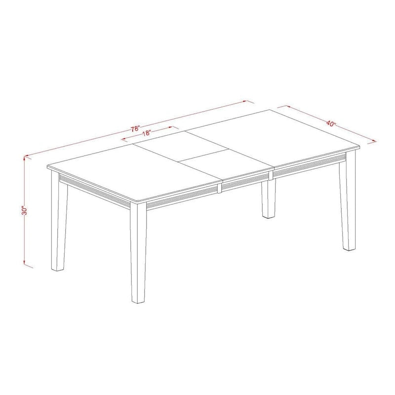 East West Furniture Set da pranzo - un tavolo da pranzo rettangolare e sedie da cucina, nero e ciliegia (opzione pezzi)