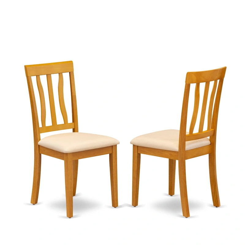 East West Furniture Set da 5 Pezzi per Sala da Pranzo, Include un Tavolo Rotondo in Legno e 4 Sedie da Cucina, Quercia (Opzioni Seduta)