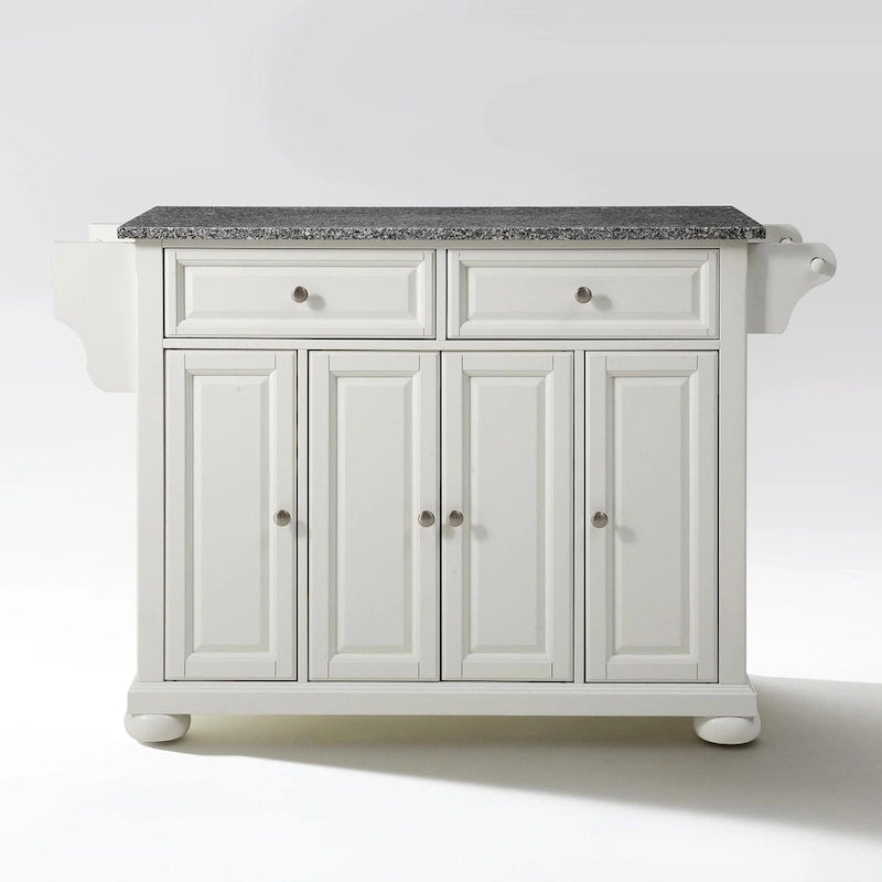 Crosley Alexandria, isola da cucina con top in granito massiccio, finitura bianca - 18p x 51,5l x 34a