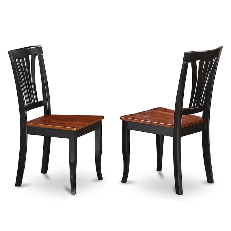 East West Furniture ANAV5-BLK-W Set da 5 Pezzi per Cucina - un Tavolo Rotondo da Pranzo e 4 Sedie, Nero e Ciliegio