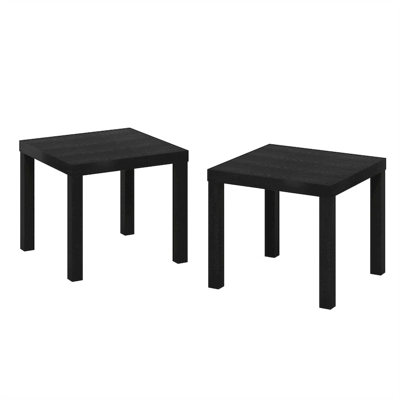 Furinno Classic Homey Tavolino Quadrato, Confezione da 2, Nero