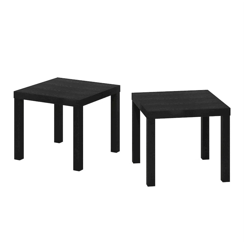Furinno Classic Homey Tavolino Quadrato, Confezione da 2, Nero