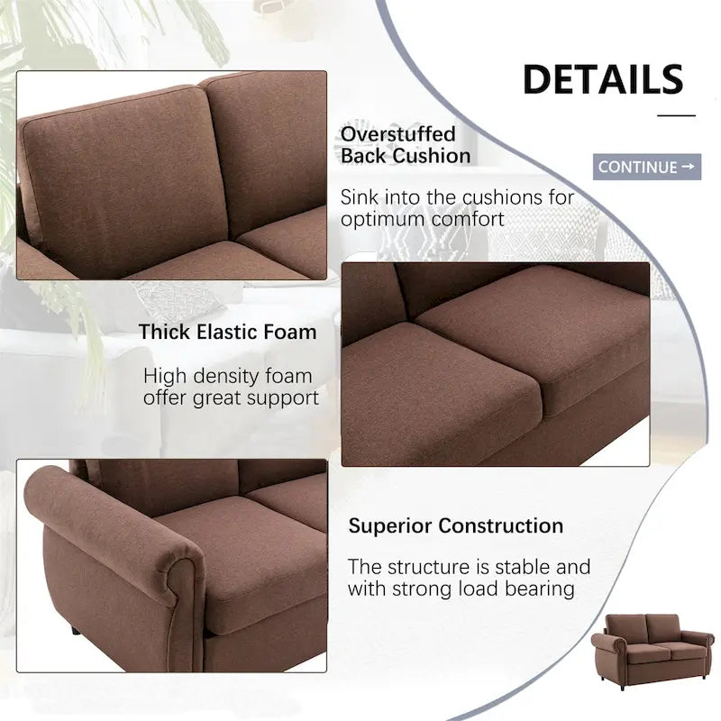 Divano letto estraibile Merax Loveseat con materasso memory matrimoniale