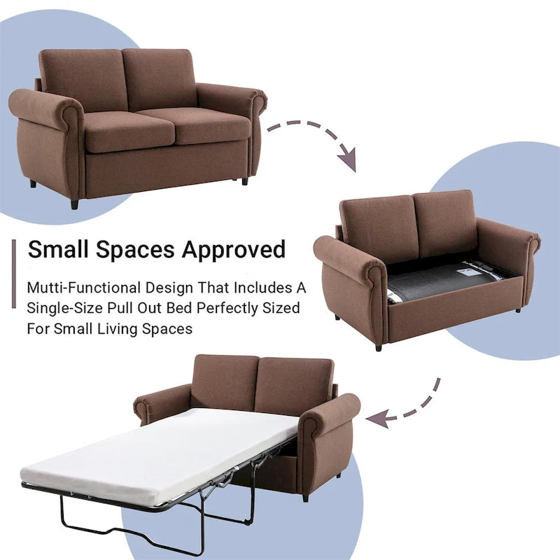 Divano letto estraibile Merax Loveseat con materasso memory matrimoniale
