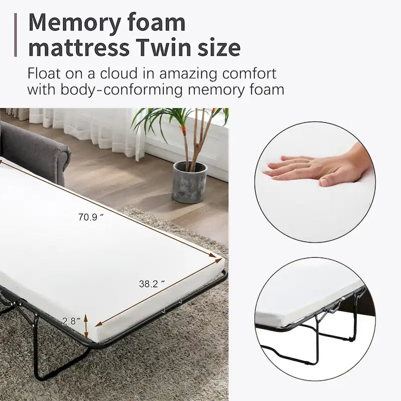 Divano letto estraibile Merax Loveseat con materasso memory matrimoniale