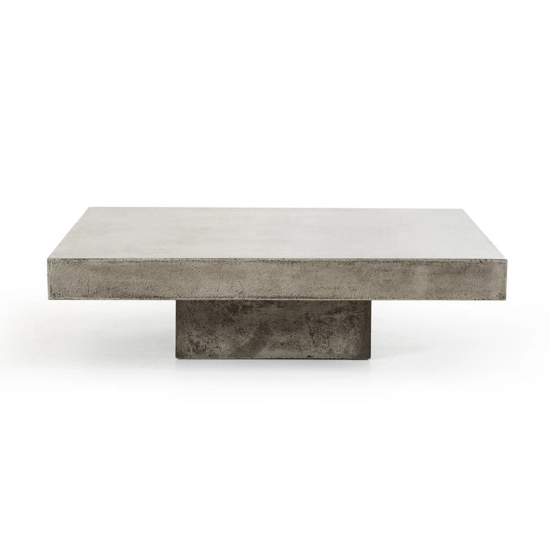 Tavolino da caffè quadrato moderno in cemento grigio 43 - 12 H x 43 L x 43 P