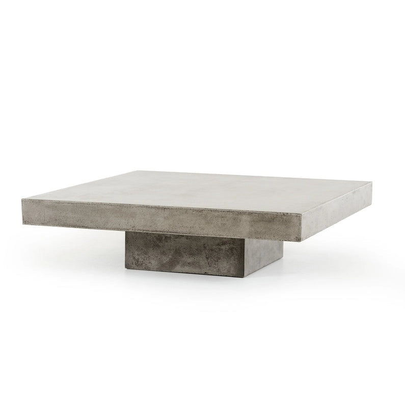 Tavolino da caffè quadrato moderno in cemento grigio 43 - 12 H x 43 L x 43 P