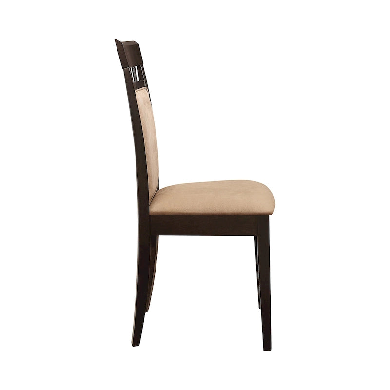 Sedie da pranzo imbottite Alencon Beige e Cappuccino (set da 6)
