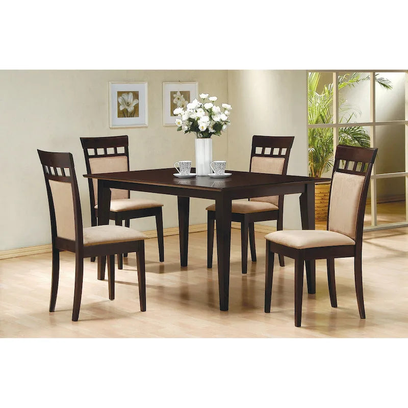 Sedie da pranzo imbottite Alencon Beige e Cappuccino (set da 6)
