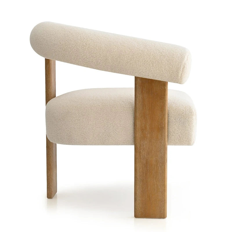 Poltrona imbottita in boucle