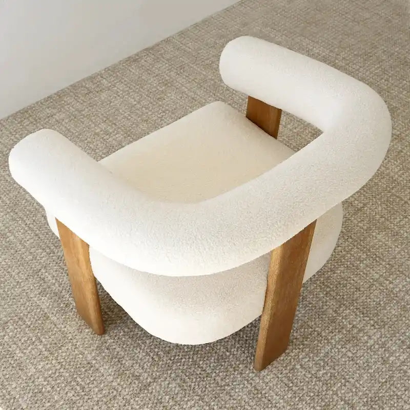 Poltrona imbottita in boucle