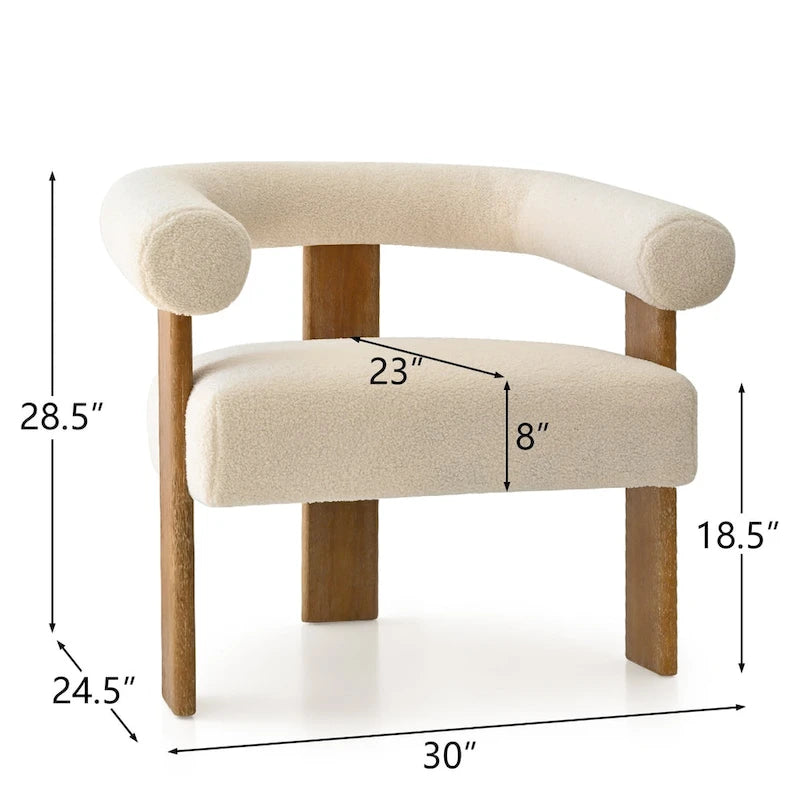 Poltrona imbottita in boucle