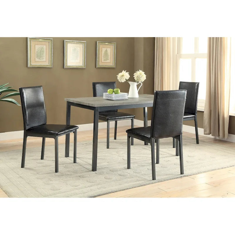 Sedie da pranzo Hadsten Black con tappezzeria (set da 6)