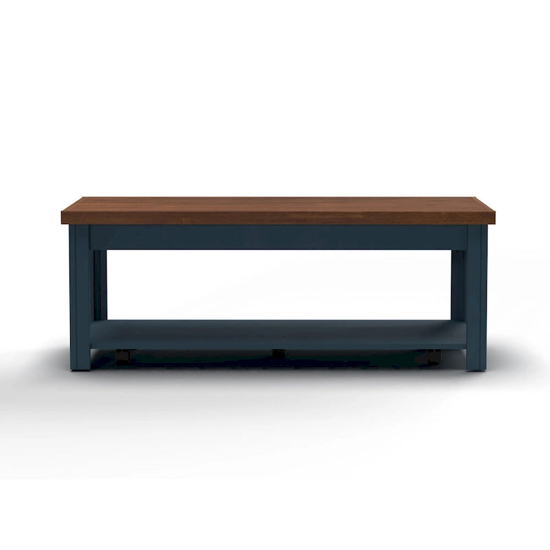 Tavolino Bridgevine Home Nantucket da 48 pollici, Nessun Montaggio Richiesto, Denim Blu e Whiskey