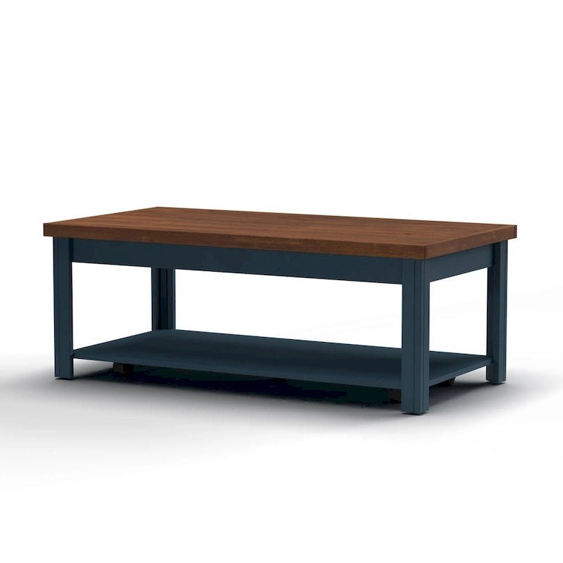 Tavolino Bridgevine Home Nantucket da 48 pollici, Nessun Montaggio Richiesto, Denim Blu e Whiskey