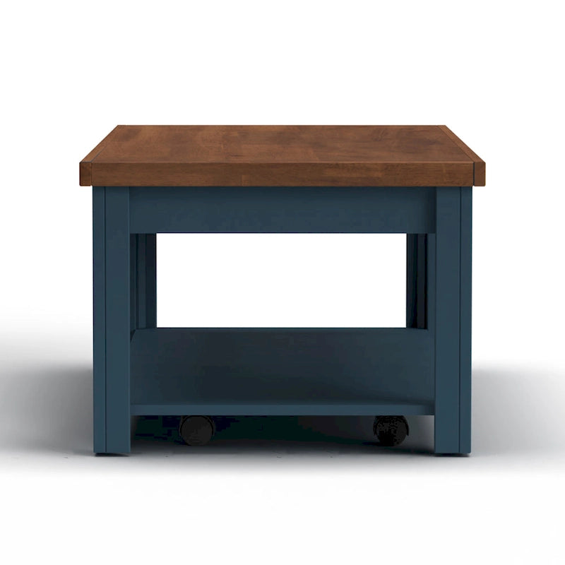 Tavolino Bridgevine Home Nantucket da 48 pollici, Nessun Montaggio Richiesto, Denim Blu e Whiskey