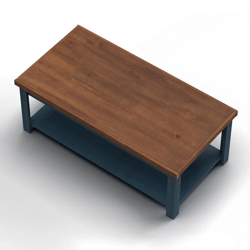Tavolino Bridgevine Home Nantucket da 48 pollici, Nessun Montaggio Richiesto, Denim Blu e Whiskey