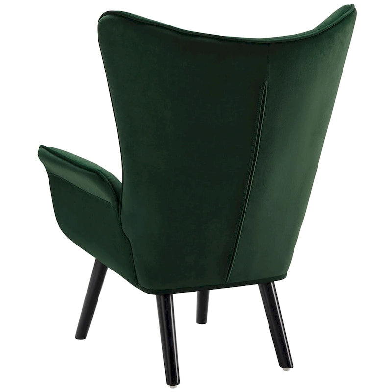 Poltrona singola in tessuto con schienale a orecchioni, 40,55 A x 28,34 L x 33,1 P