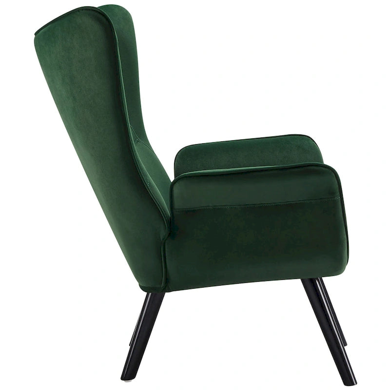 Poltrona singola in tessuto con schienale a orecchioni, 40,55 A x 28,34 L x 33,1 P