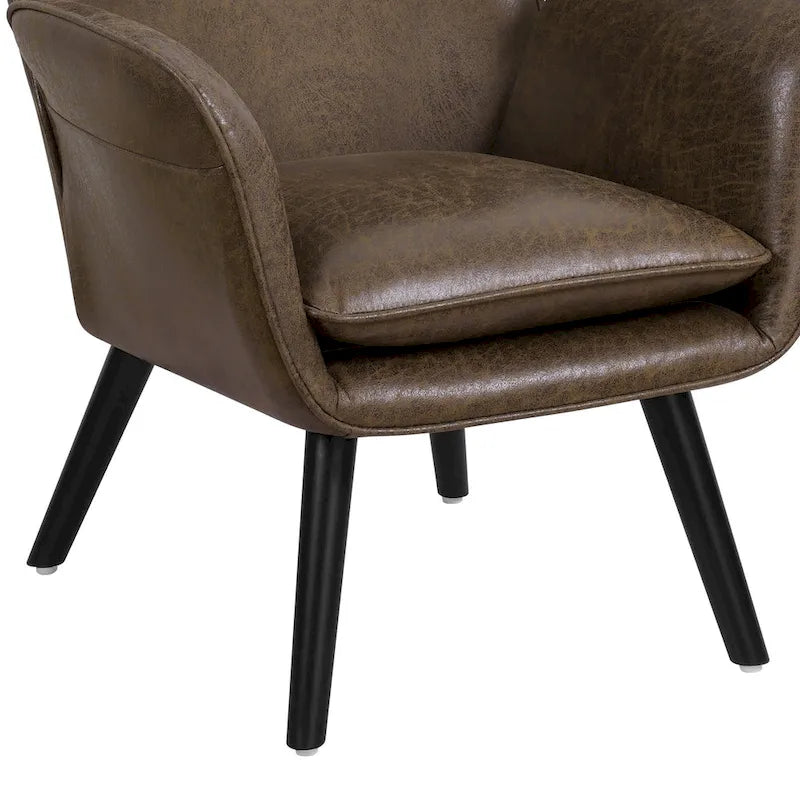 Poltrona singola in tessuto con schienale a orecchioni, 40,55 A x 28,34 L x 33,1 P