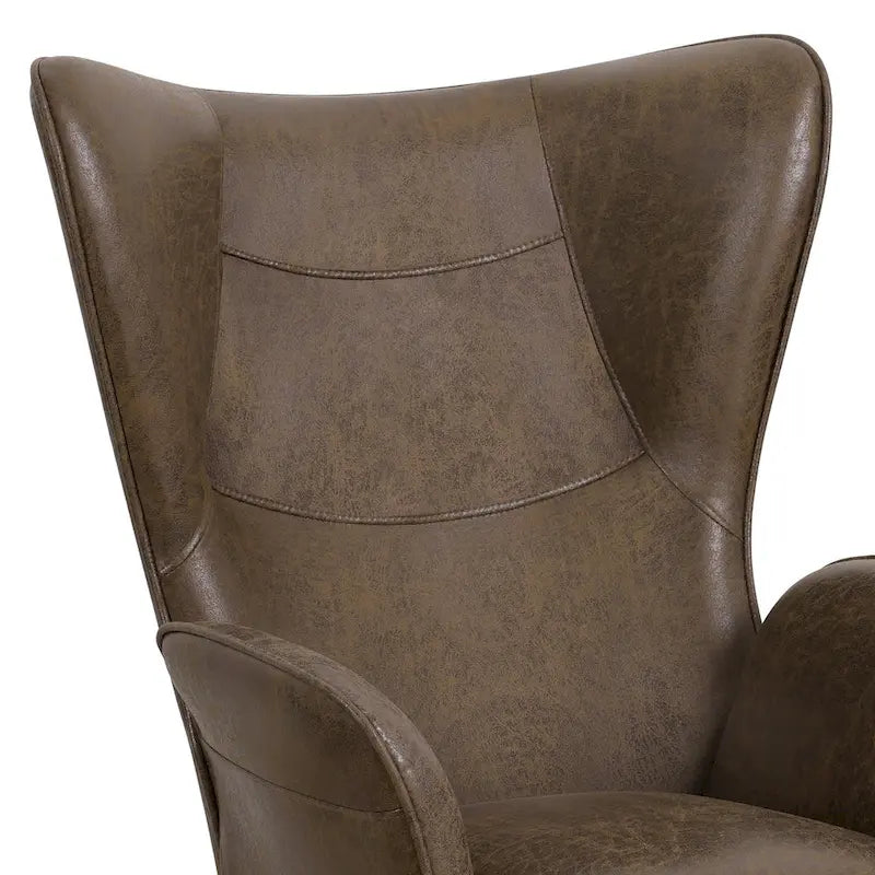 Poltrona singola in tessuto con schienale a orecchioni, 40,55 A x 28,34 L x 33,1 P