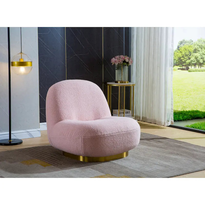 Poltrona girevole moderna in velluto