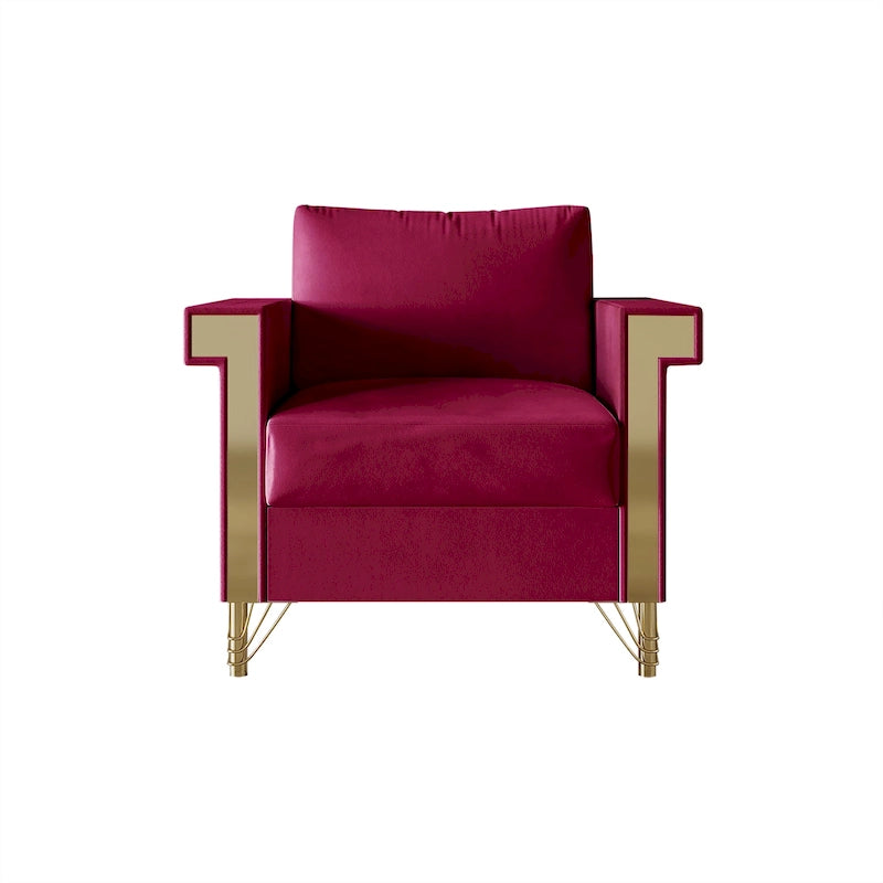 Fauteuil rembourré en velours luxueux CraftPorch