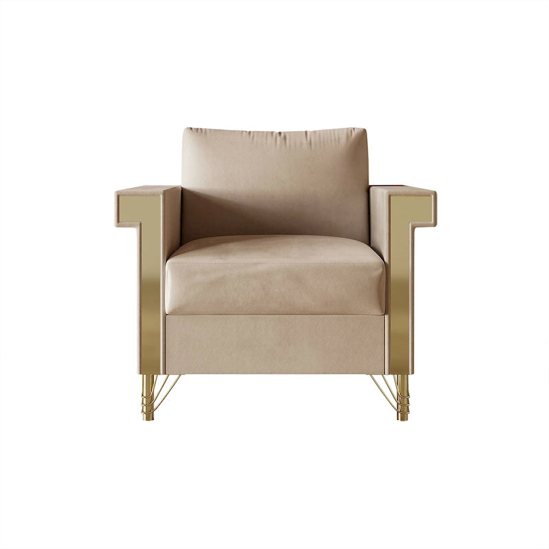 Fauteuil rembourré en velours luxueux CraftPorch